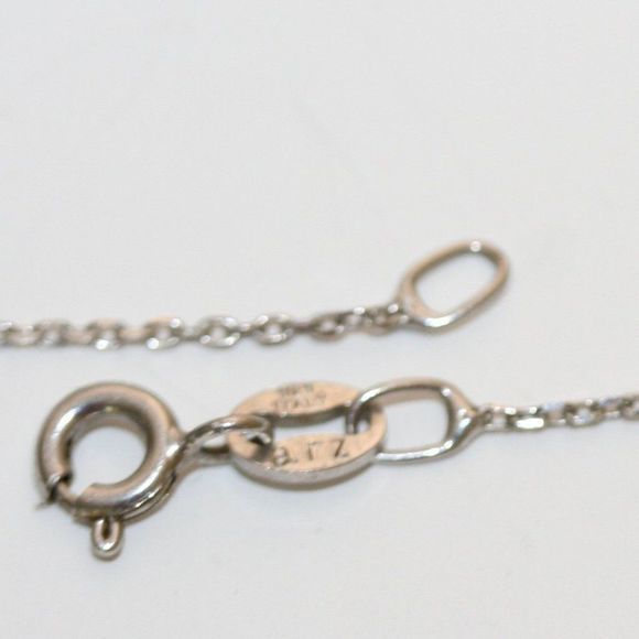 Sterling Silver Sparkling Black Key Necklace Italy - Picture 5 of 6